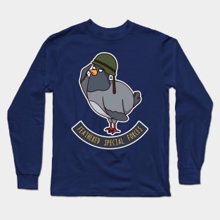 Cute pigeon in helmet Long Sleeve T-Shirt